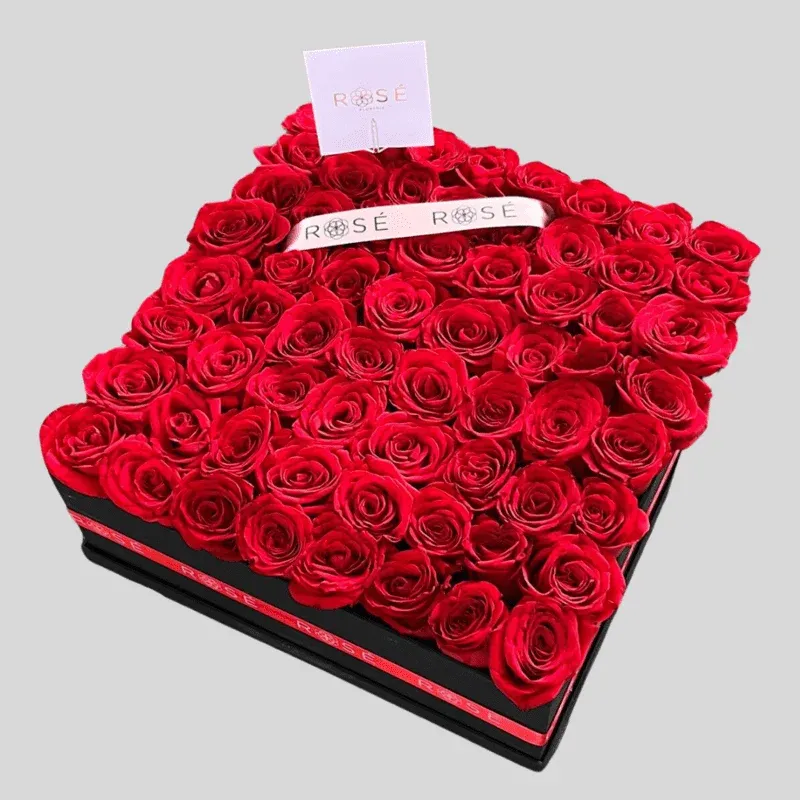 Caja rosas rojas